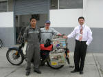 Carlos the Nice Young Mechanic, Augusto Mr.Fixit Begnini and Diego Drop Dead Gorgeous Galindo (runs the bike side at Alvarez Barba and knows Kevin and Julia Globebusters Sanders).